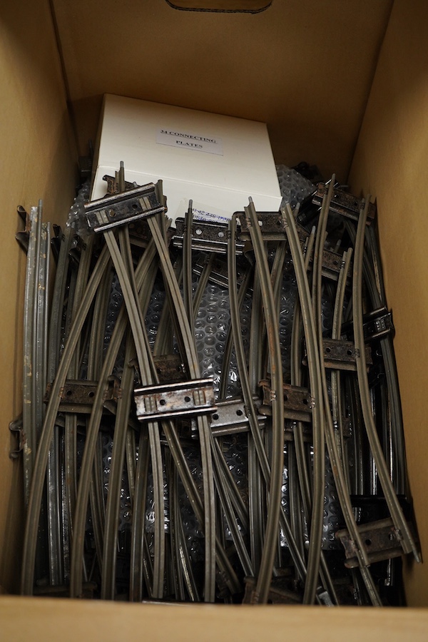 A collection of Hornby 0 gauge tinplate clockwork railway, including; a boxed No.1 Special GWR 0-4-0T locomotive, 5500, complete with original inner card packing pieces, etc., together with a boxed Dinky Toys No.1 Statio